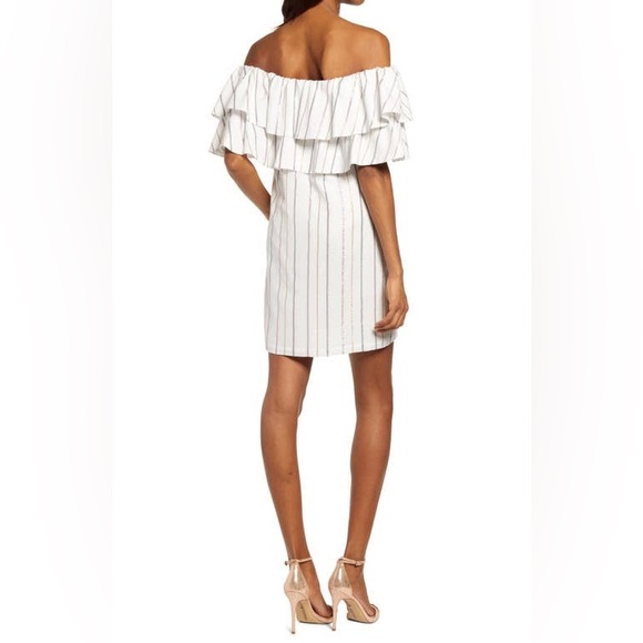 CHARLES HENRY Metallic Stripe Ivory Popover NWT - Picture 3 of 8